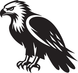 Silhouette vector of a hawk in flight, perfect for wildlife, bird, and nature-themed designs. High-quality EPS file for various creative uses.