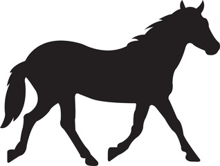 Horse silhouette flat icon. Running, jumping, trotting, rearing horse vector isolated on transparent background. Wild animal symbol vector illustration.