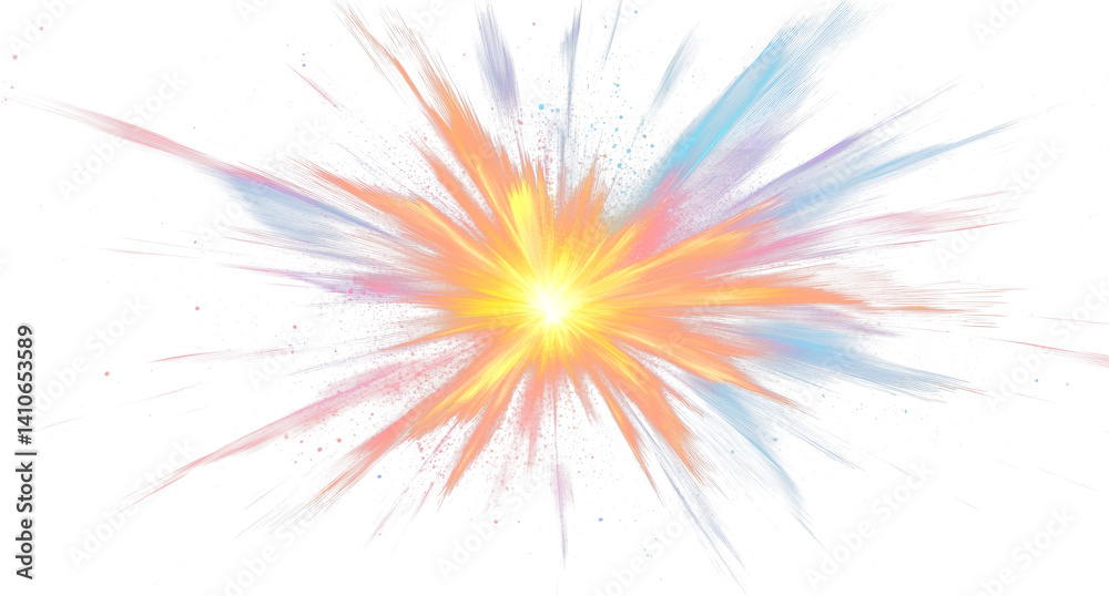 Wall mural dynamic bursts of vibrant light emanate from a central point, creating an abstract explosion of colo