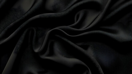 Fototapeta premium Draped Black Fabric With Subtle Pattern