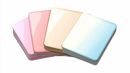Colorful, stacked rectangular cards