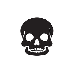Obraz premium Black vector skull silhouette. Skull Silhouette Icon Vector Design on White Background. Skull vector logo silhouette. 
