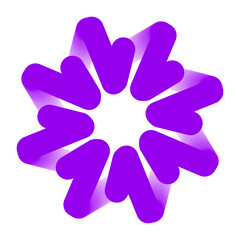 Obraz premium abstract purple 2d symmetrical logo asset on transparent background
