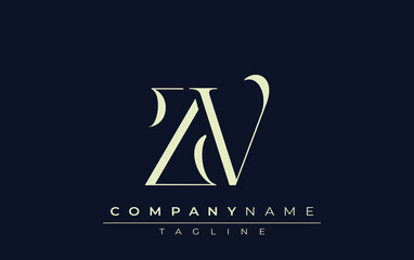 ZV abstract Logo. Elegantly Designed Minimalist Monogram Logo with Stylish Lettering. Sophisticated and sleek minimalist monogram showcasing unique lettering design.