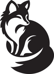 Silhouette vector of an arctic fox in side view. Perfect for wildlife, winter, and nature-themed designs. Editable EPS file for designers.