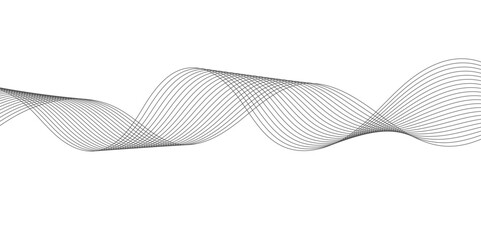 Abstract Flowing Wave Lines on White. Smooth Fluid Lines Abstract Art for background