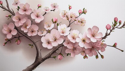 Obraz premium spring cherry blossom sketch