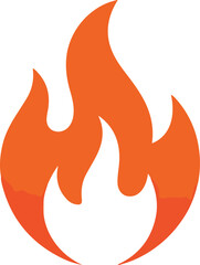  Flame Icon: Stylized Orange Fire Symbol for Heat and Energy
