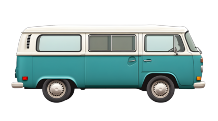A classic vintage van with a retro design perfect for travel and adventure themes
