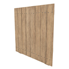 Wooden Fence, 3d illustration isolated on white background