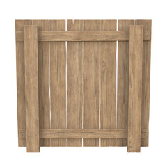 Wooden Fence, 3d illustration isolated on white background