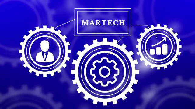 Martech marketing concept animation. marketing strategy concept. Business model concept animation. Business, Technology, Internet and network concept.