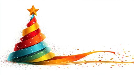 Abstract Christmas background header wallpaper featuring a colorful illustration