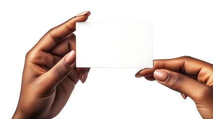 Fototapeta premium Hands Holding Blank Business Card