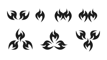 Obraz premium Set of FIre Shape Design - FIre Flame Design