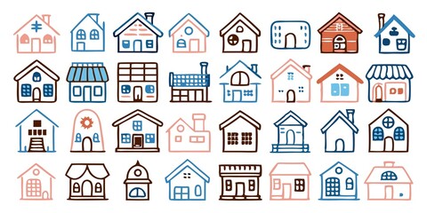 houses seamless pattern