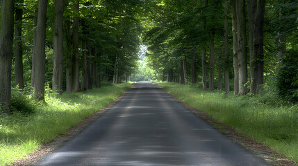 Obraz premium Scenic Country Lane Through Trees