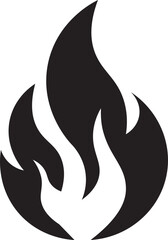 Obraz premium Fire flame flat icon. Bonfire silhouette logotype. Burning fire flame icon isolated on transparent background. Campfire element vector illustration.