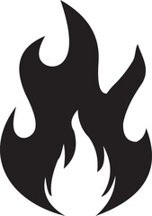 Fire flame flat icon. Bonfire silhouette logotype. Burning fire flame icon isolated on transparent background. Campfire element vector illustration.