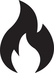 Fire flame flat icon. Bonfire silhouette logotype. Burning fire flame icon isolated on transparent background. Campfire element vector illustration.