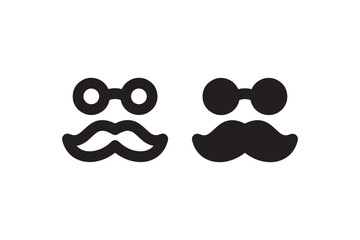 Mustache and glasses icons for disguise themes Vector