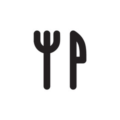 Obraz premium Fork and knife icon for food apps Vector