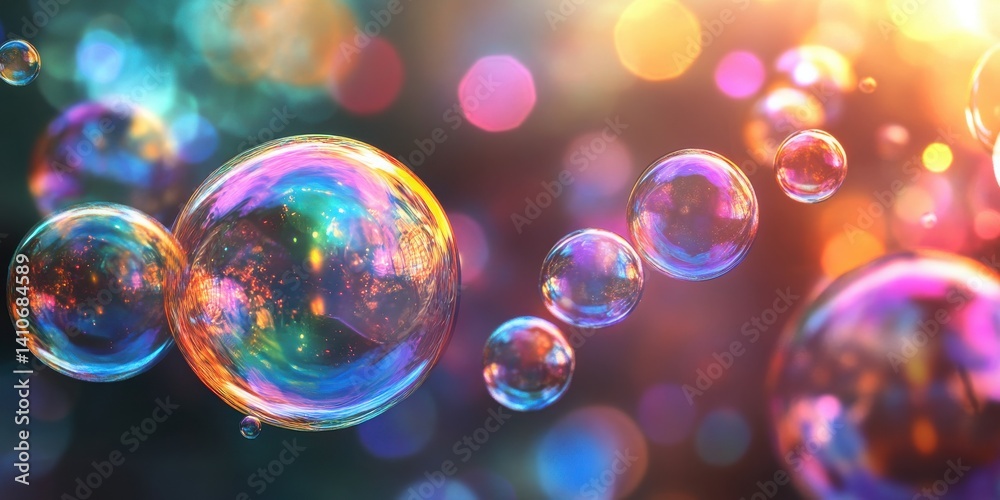 Fototapete chromatic burst background with a swirling bubble thread effect