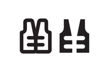 Life jacket icon set for safety and marine use Vector