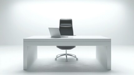 Modern style furniture element, a 3D table icon made of plasticine, illustrating a work desk isolated on a white background