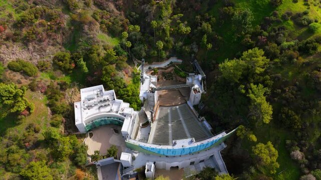 Aerial View of John Anson Ford Theatre Surrounded by Green Hills