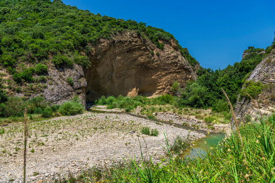 nature sceneries along the river Sauro, Val d'Agri, Basilicata, Italy