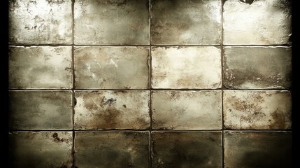 Naklejka premium Aged, rectangular tiles create a textured wall