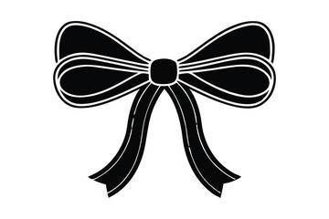 ribbon illustration bow silhouette vector logo holiday icon gift outline satin decoration celebration birthday silk tie elegant accessory fashion shape decorative knot tied for vector graphic See Less