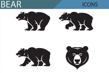 Fierce Bear Icon Design - Vector Graphic for Bold Wildlife and Animal Themes