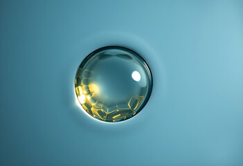 water droplet with a light reflecting off of it