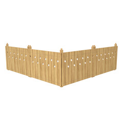 Obraz premium Fence With Heart Shape Cutouts, 3d illustration isolated on white background