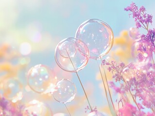 Popping bubble wave element on a chroma haze backdrop