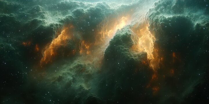 Vast cosmic clouds illuminated by radiant light capturing the beauty of deep space during a stellar event