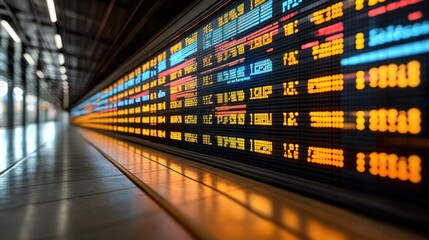 Bright screen displays data, glowing warmly in the tunnel's ambient light