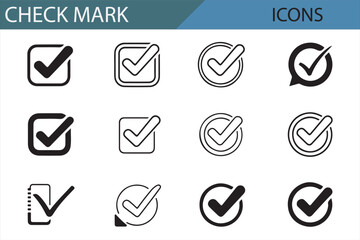 Confirmation Tick Marks - Vector Icon Set for Positive Feedback and Approvals