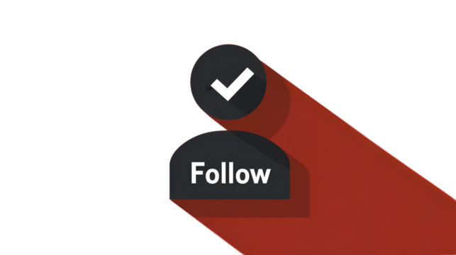 Follow Button with Checkmark Modern Design for Social Media Engagement and Interaction