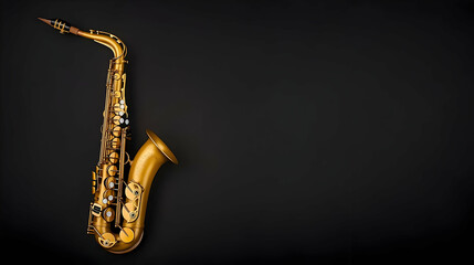 Obraz premium Golden Saxophone On Dark Background