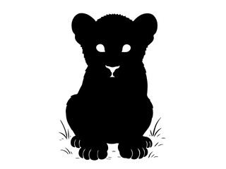 vector illustration of a black cat