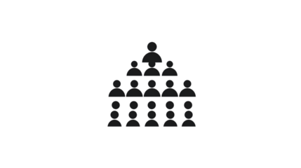 Hierarchical Structure Team Organization Chart Group of People Icon Business Graphic Manage