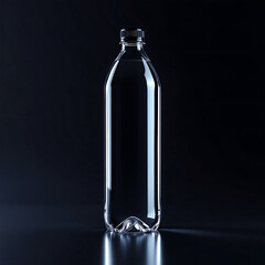 Transparent water bottle mockup