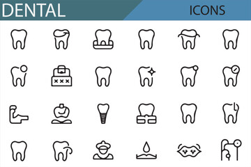 Oral Hygiene Icons - Collection of Dental Treatment and Equipment Icons for Graphic Design