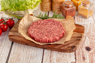 Raw beef cutlet for burger