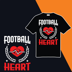 Football Heart .T-shirt Design. Vector Illustration.