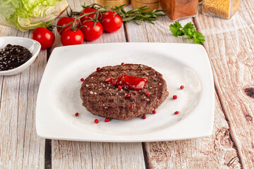 Grilled juicy beef cutlet for burger