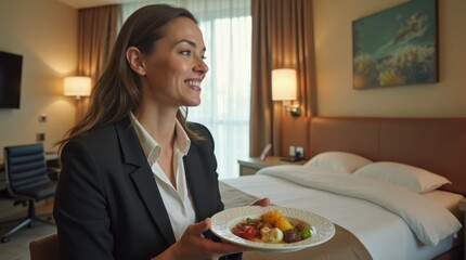 innovative approach to hospitality, showcasing how room service enhances the overall experience for professionals on the go